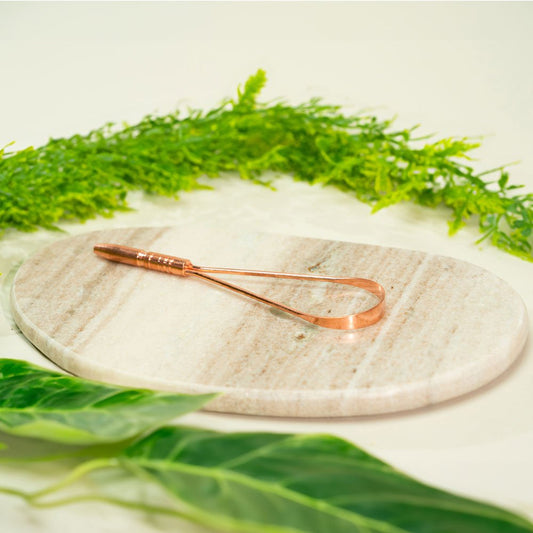 Deluxe tongue scraper, pure copper with 1 handle - 30 gr.